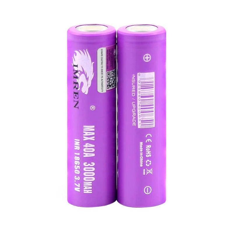 IMREN 18650 3000mAh 3.7V 40A Rechargeable Lithium Battery